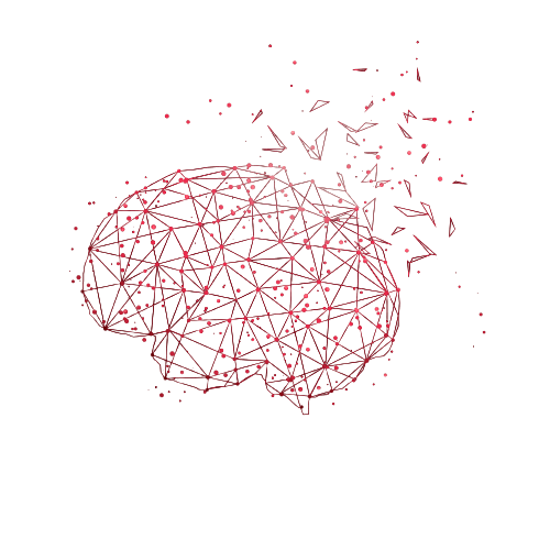 KI_Park Ein Bild eines Gehirns mit roten Punkten, das AI Workshop und KI Netzwerk darstellt.